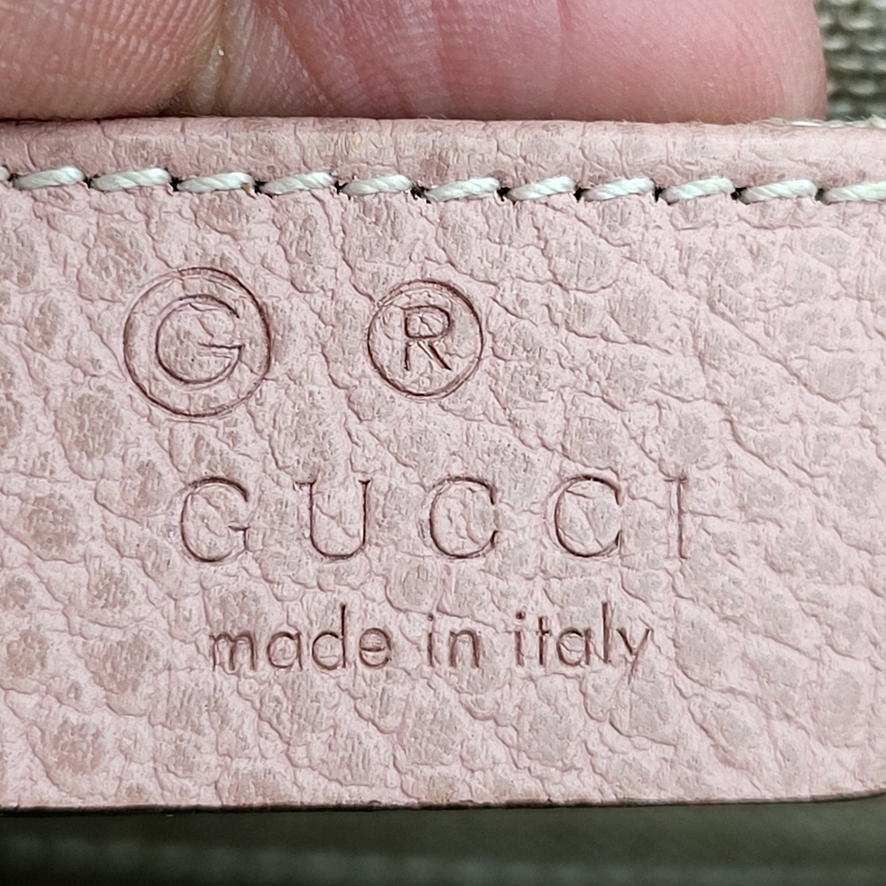 Gucci Interlock GG logo soft Pink Crossbody Bag with Gold Chain - Picture 8 of 15